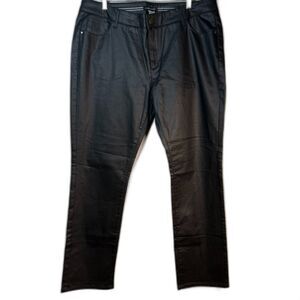 Laura Clement Faux Leather Pants Black Women's Size 18 NWOT Vegan